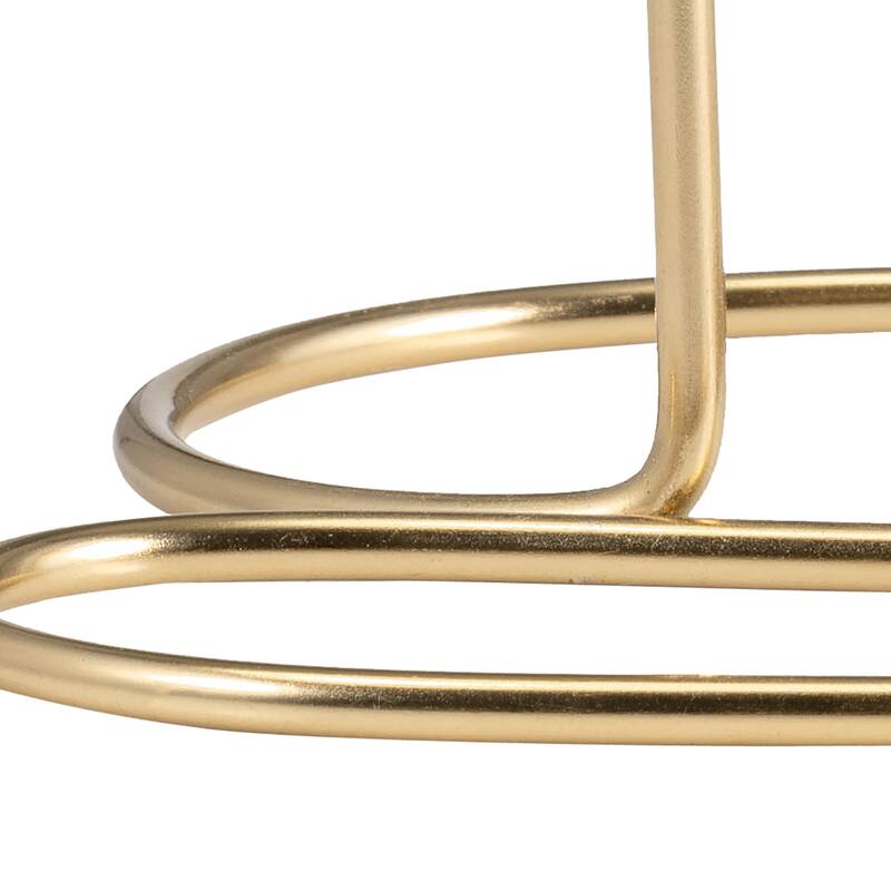 Metal Double Swirl Two Taper Candle Holder - Gold, 8 in.