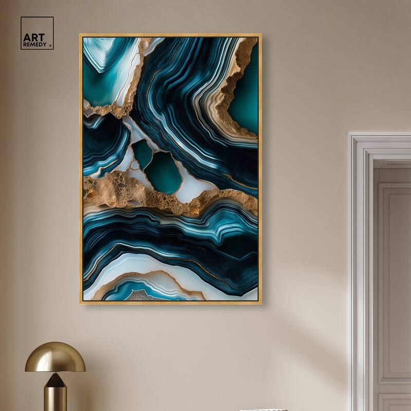 Teal Tectonic II Canvas by Art Remedy