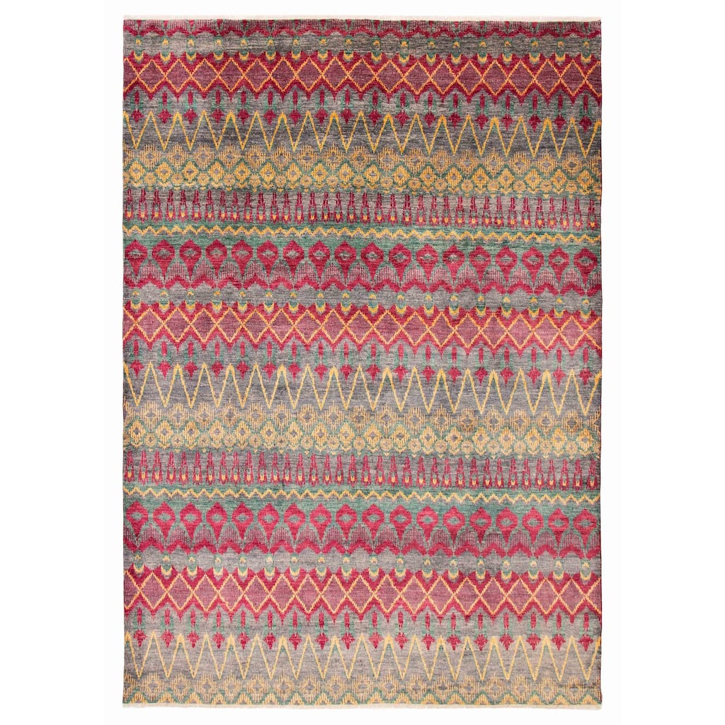 ECARPETGALLERY Hand-knotted Shalimar Burgundy Wool Rug - 9'7 x 13'7