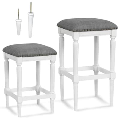 Costway 3 Heights Saddle Stool Set of 2 Square Kitchen Island Stool - See Details