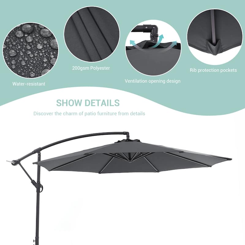 BONOSUKI 10ft Patio Umbrella,Hanging Market Umbrellas w/Tilt Adjustment