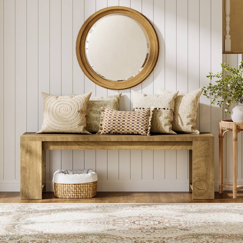 47.2" Wooden Entryway Bench, Hallway Foyer Shoe Storage Accent Bench for Bedroom