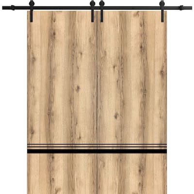 Sturdy Double Barn Door 36 x 80 with Planum 0012 Oak with 13FT