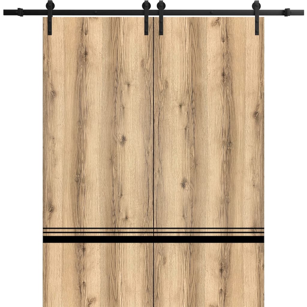 Sturdy Double Barn Door 36 x 80 with Planum 0012 Oak with 13FT
