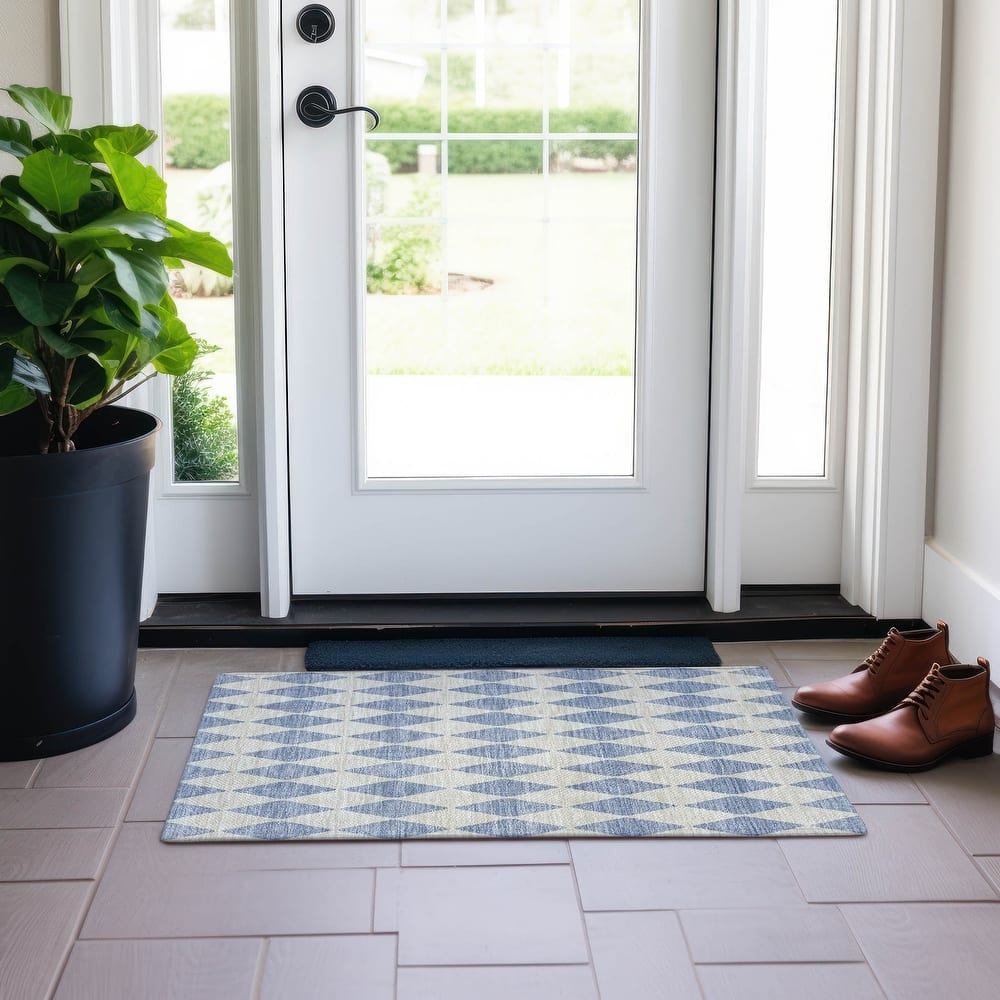 Machine Washable Indoor/ Outdoor Chantille Diamonds Rug