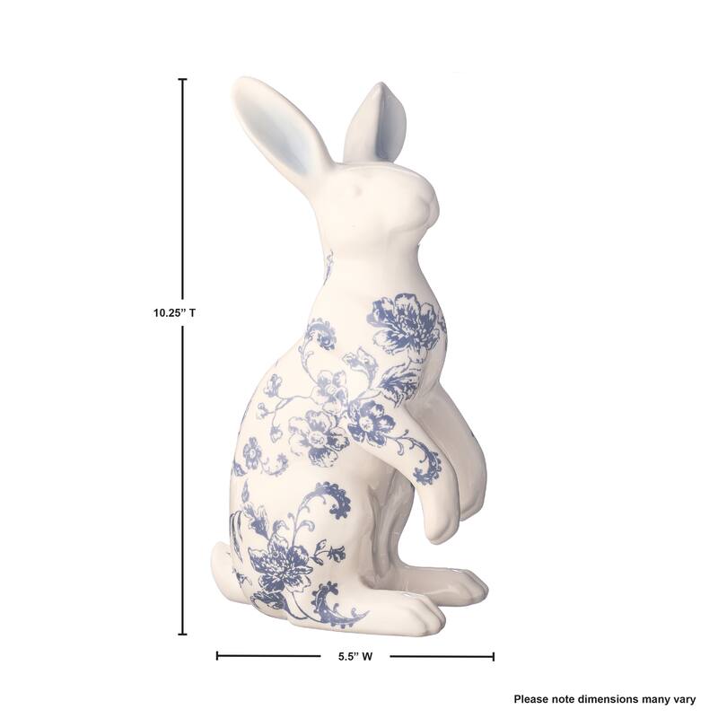 Ceramic Toile Bunny 10.25"