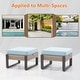 preview thumbnail 21 of 19, Cozywor 2-Piece Wicker Outdoor Patio Ottoman with Steel Frame and Cushions
