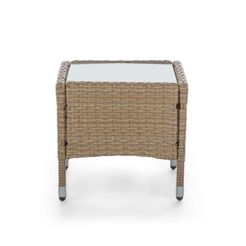 Zaara Compact Contemporary Wicker 3-Piece Outdoor Wicker Conversation Set by M&L Co