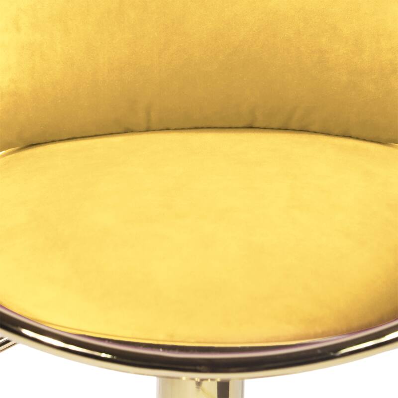 Velvet Bar Chair, 360 Degree Rotation Adjustable Counter Chair Set of 2