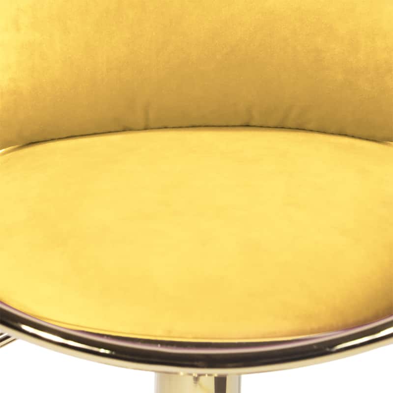 velvet bar chair,pure gold plated,unique design,360 degree rotation,adjustable height,Suitable for dinning room and bar,set of 2