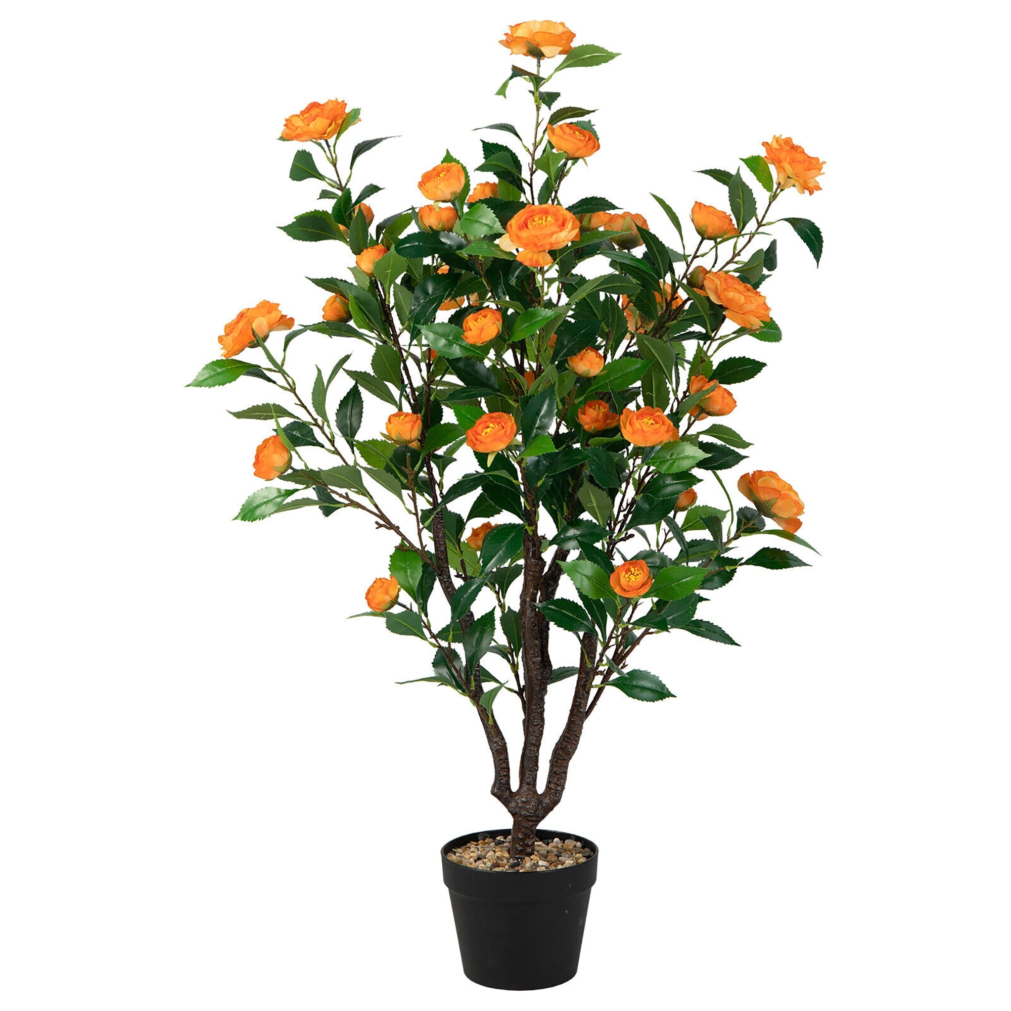 Gymax 3.3 FT Artificial Tree Artificial Camellia Tree Faux Plant for