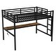 preview thumbnail 5 of 5, Modern Full XL Metal Loft Bed with Power Outlet and LED Lighted