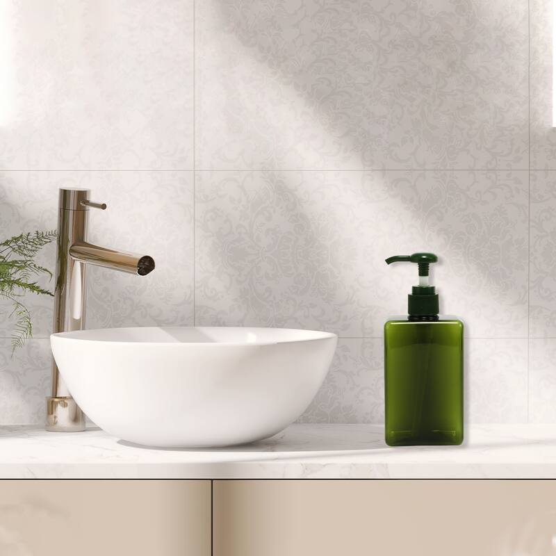 Square Simple Soap Pump Dispenser for Bathroom Laundry Rooms - Green - 280ml