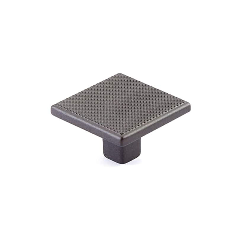 Schaub and Company Quadrato 1-3/8" Industrial Modern Diamond Knurled - Gun Metal