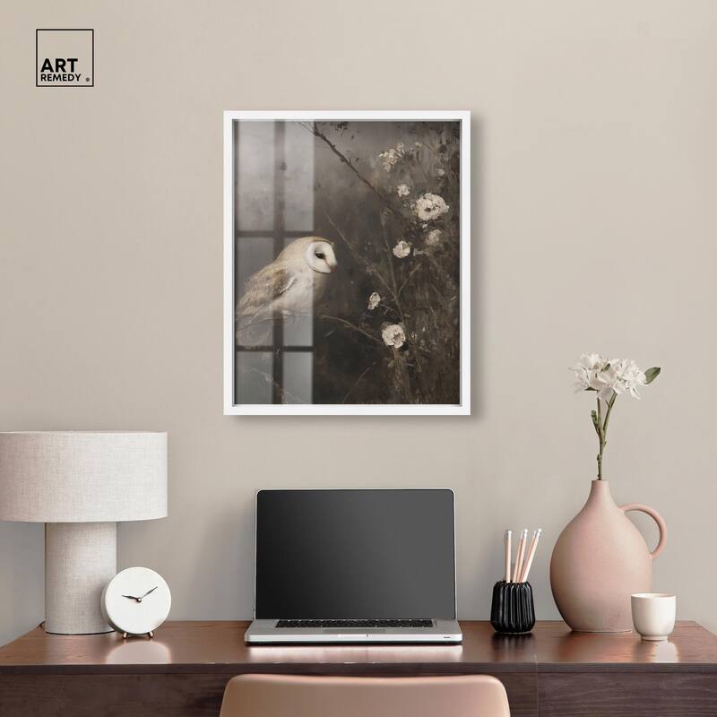 Owl in the Shadows I Shadowbox by Art Remedy
