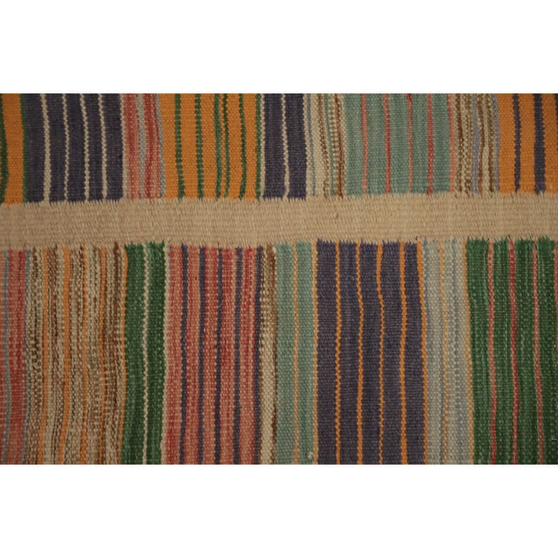 Hand Woven Oriental 100% Wool Carpet Southwestern Modern Multi-Colored Kilim Area Rug - 5' 11'' X 4' 1''