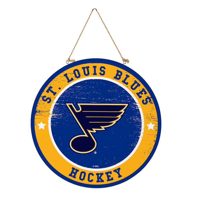 St Louis Blues Wooden Door Decor Wall Sign - Multi-Color