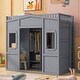 preview thumbnail 3 of 18, Twin Size Wood House Loft Bed with Ladder and Wardrobe, Grey