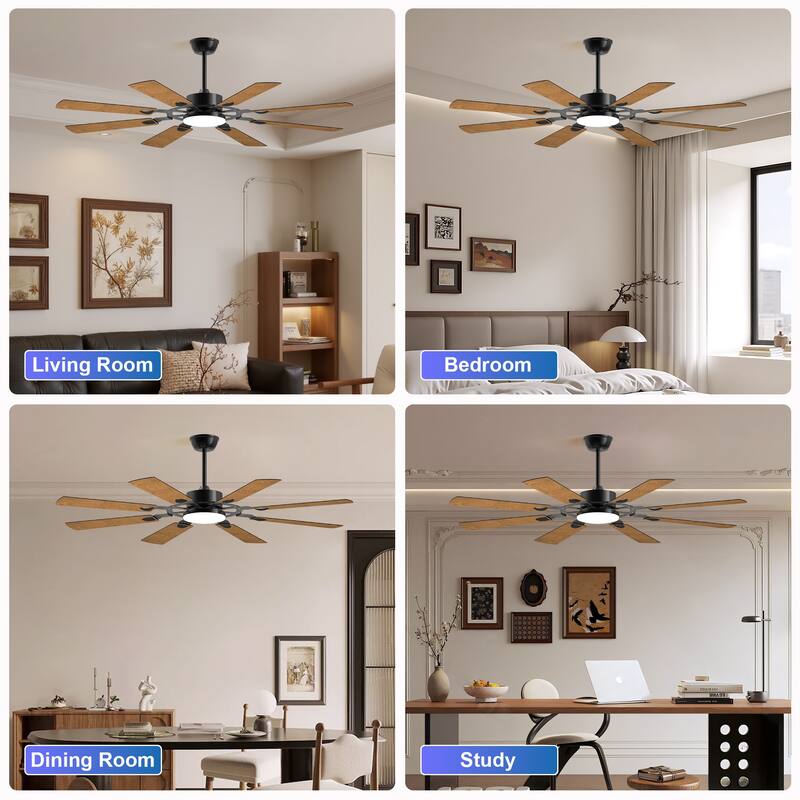 60 Inch Ceiling Fan with Lights and Remote Control