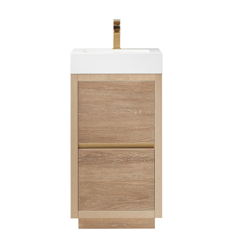Huesca 18" Single Sink Bath Vanity with White Sink Top, no Mirror