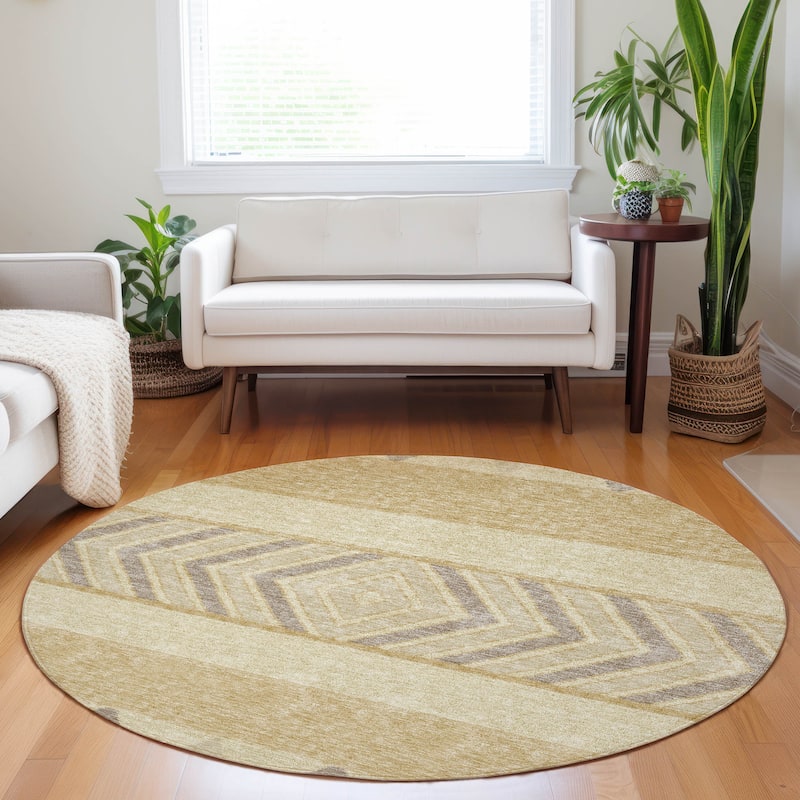 Machine Washable Indoor/ Outdoor Global Boho Chantille Rug