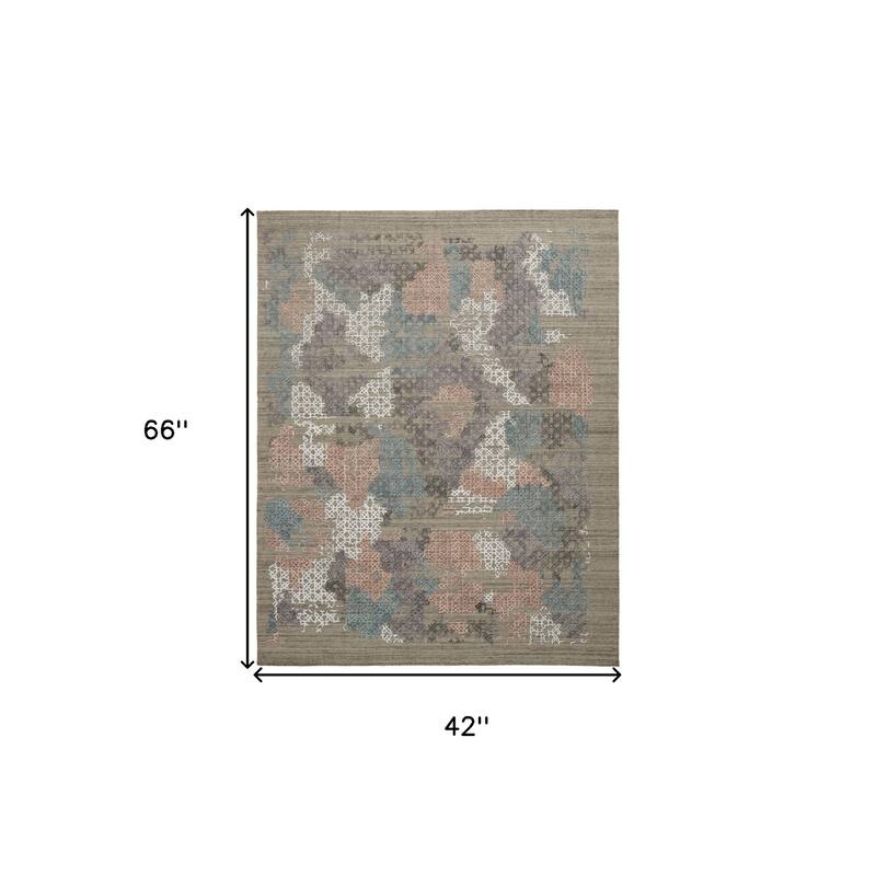 Xunuy Distressed Abstract Modern Woven Durable Area Rug By HomeRoots - 66
