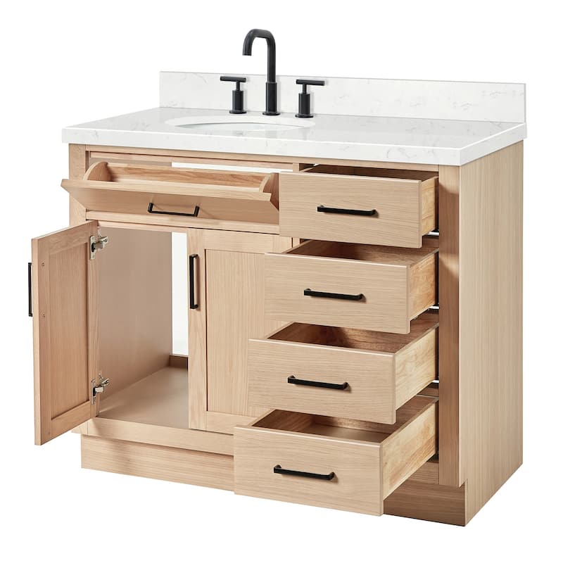Ariel T042SLCQOVO Hepburn 43" Free Standing Single Basin Vanity Set