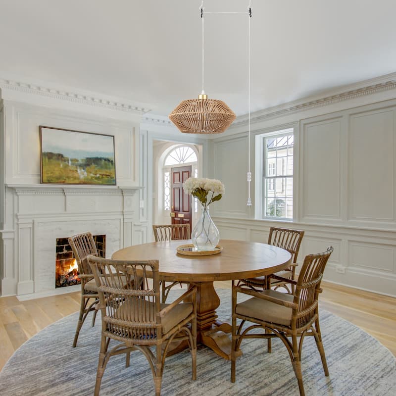 1-light Classic Semi Flush Mount Chandelier, Single Drum Pendant Light for Dining Room Living Room Bedroom Kitchen