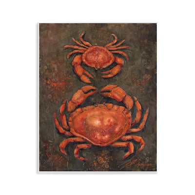 Stupell Small & Large Crab Pair Wall Plaque Art Design By Jody Bergsma