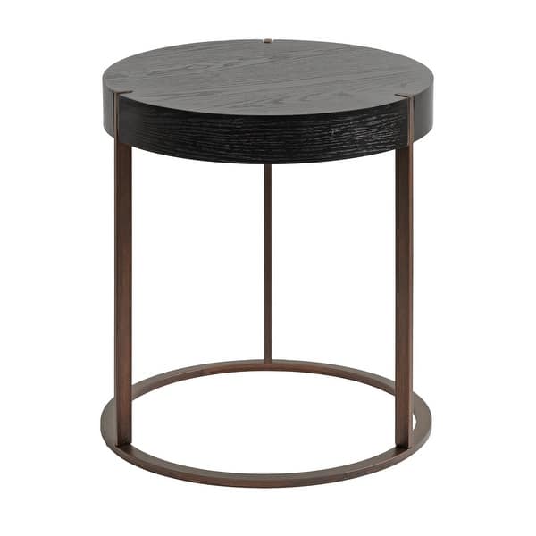 slide 2 of 10, Kate and Laurel Rovin Side Table Wood and Metal - 16x16x18 16x16x18 - Black