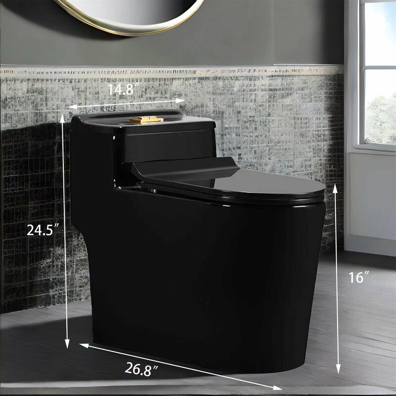 Black Saving Water One Piece Toilet with Seat