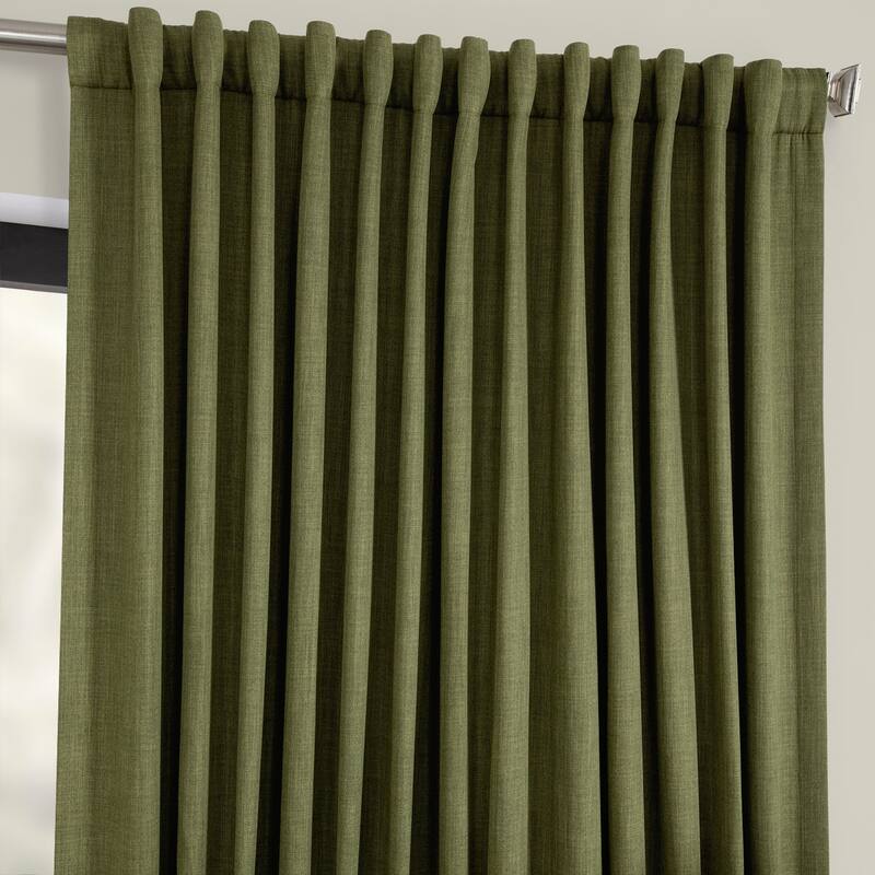 Exclusive Fabrics Faux Linen Extra Wide Room Darkening Curtain Panel