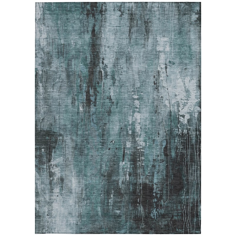 HomeRoots Abstract Transitional Rectangle Outdoor Rug