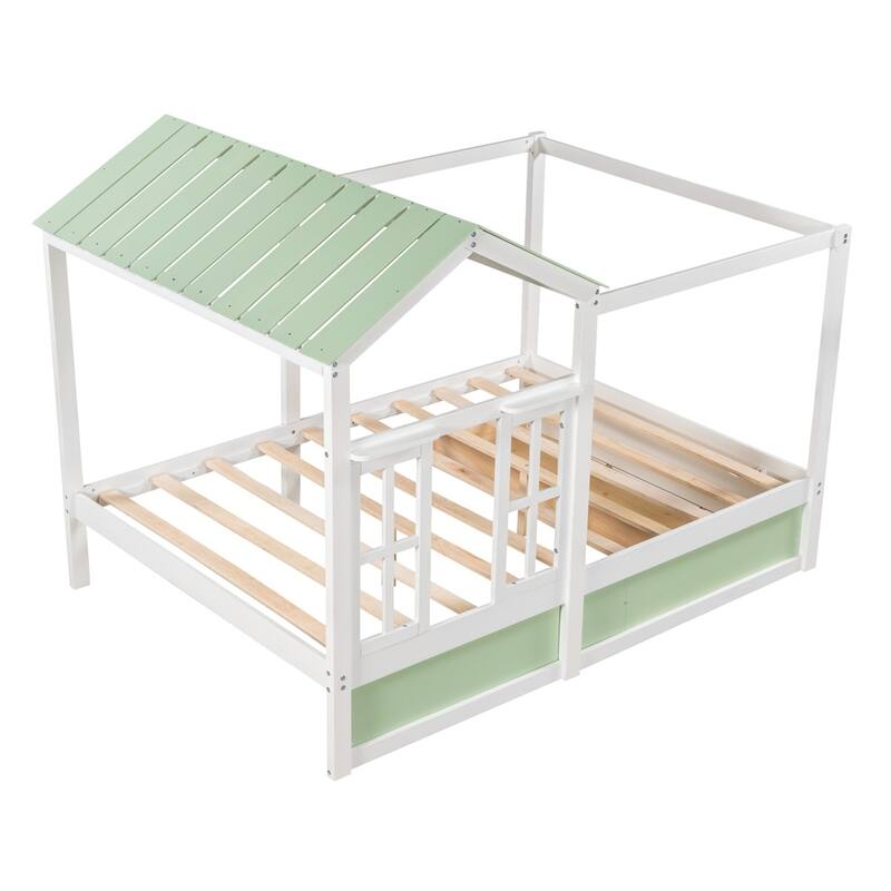 Merax House Bed with Roof, Window and Drawer