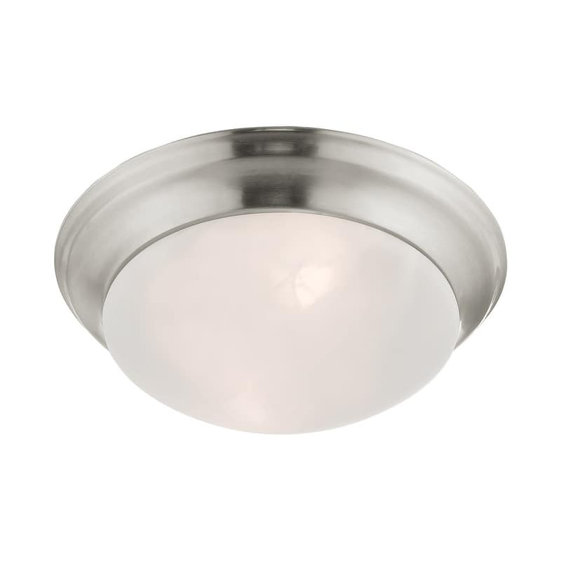 Livex Lighting 2 Light Brushed Nickel Ceiling Mount, 7303-91 - 14"Dia. x 4.75"H