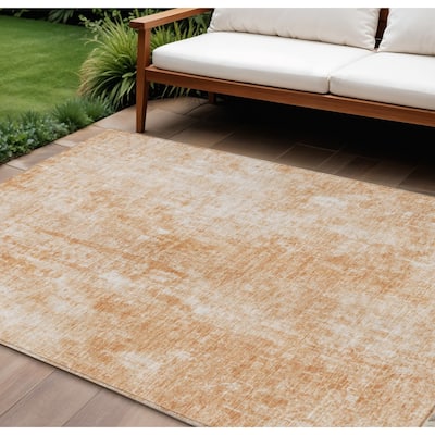 HomeRoots Abstract Transitional Rectangle Outdoor Rug