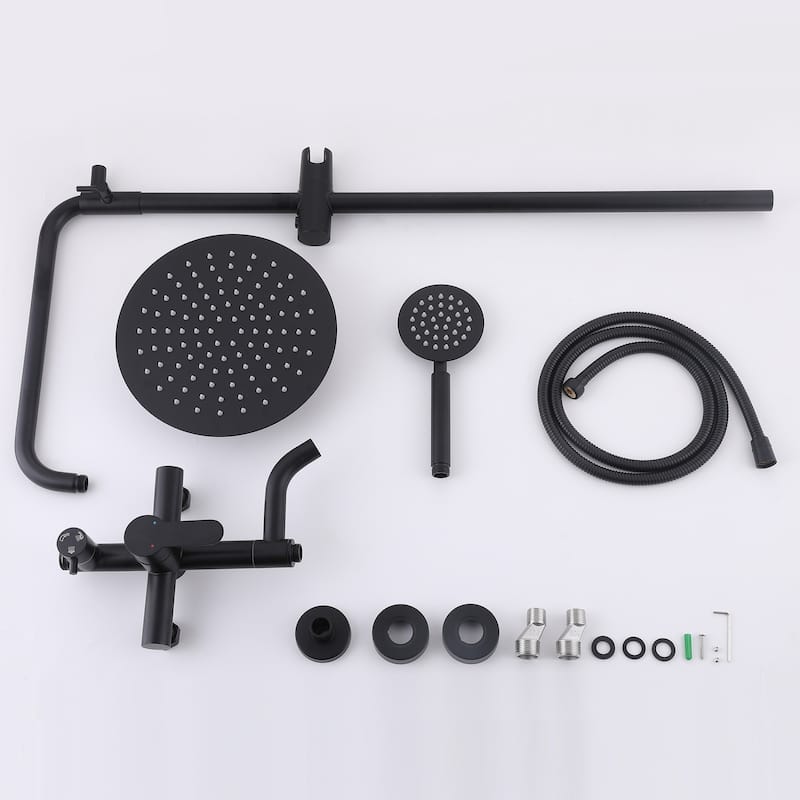 51"H 3-Function 304 Stainless Steel Wall-Mounted Outdoor Shower System