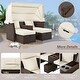 2-Seater Outdoor Convertible Patio Daybed Sofa, Loveseat Sofa Set with ...