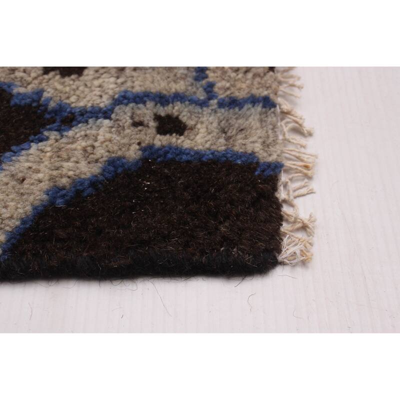 ECARPETGALLERY Hand-knotted Arlequin Brown Wool Rug - 7'9 x 10'1