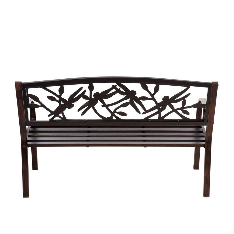 50 in. Dragonfly Metal Outdoor Garden Bench