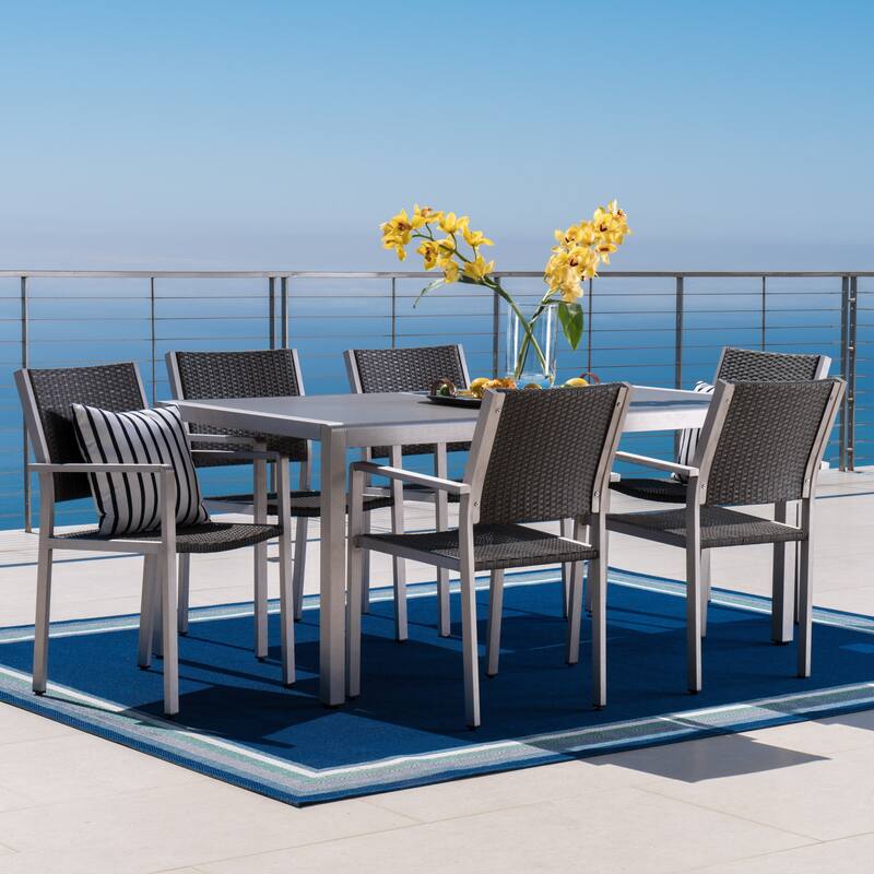 Cape Coral Outdoor 7-piece Aluminum Dining Set by Christopher Knight Home