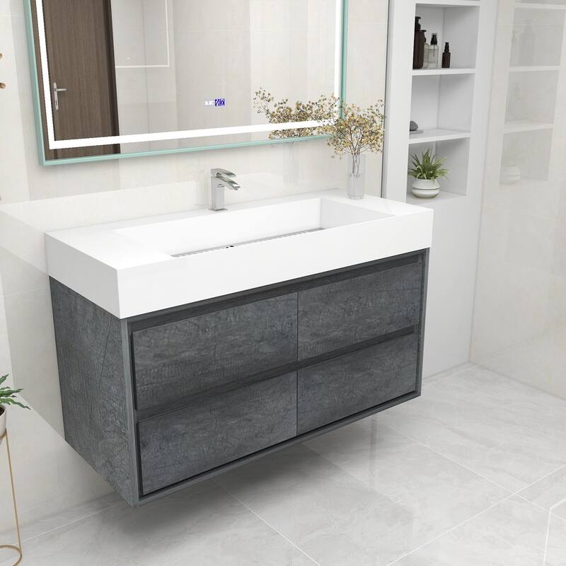 Victoria 48" Wall Mounted Modern Vanity with Acrylic Sink