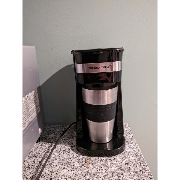 Elite Gourmet Personal Coffee Maker with Stainless Steel Mug 