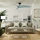 preview thumbnail 2 of 9, 52" Modern Sage Green ABS 3-Blade Outdoor Ceiling Fan without Light