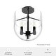preview thumbnail 5 of 5, Hunter Sacha 3-Light Semi-Flush Mount Ceiling Light w/ Clear Glass - Entry, Dining Room, Kitchen Table - Modern, Low-Profile