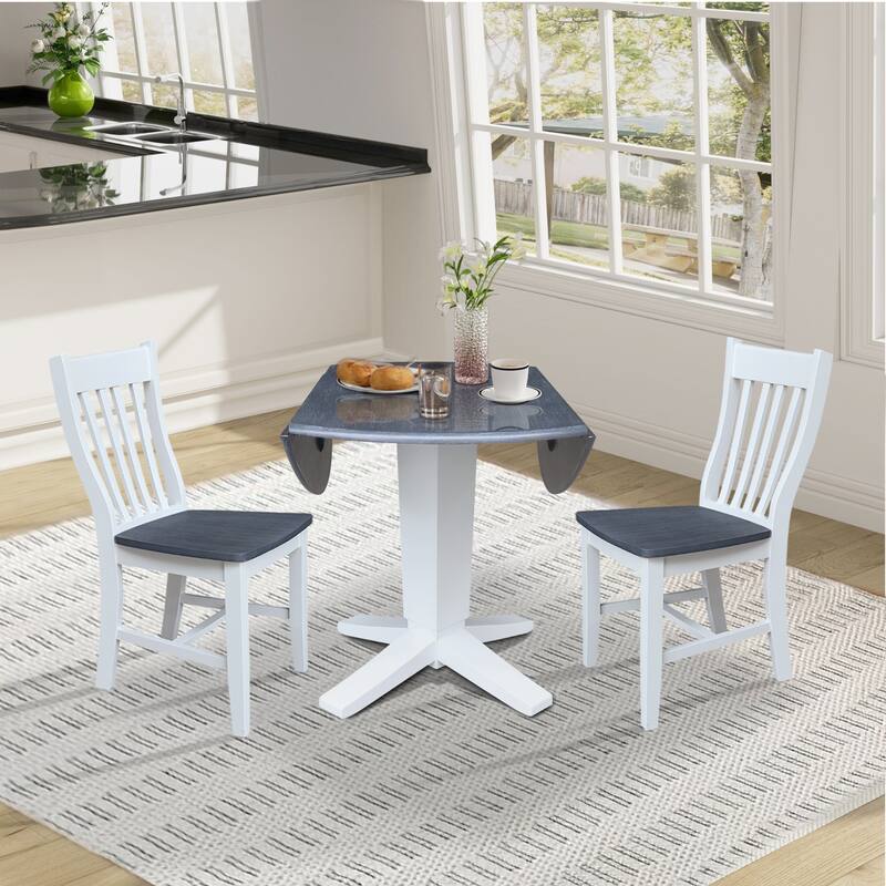 42" Round Drop Leaf Table with Dining Chairs