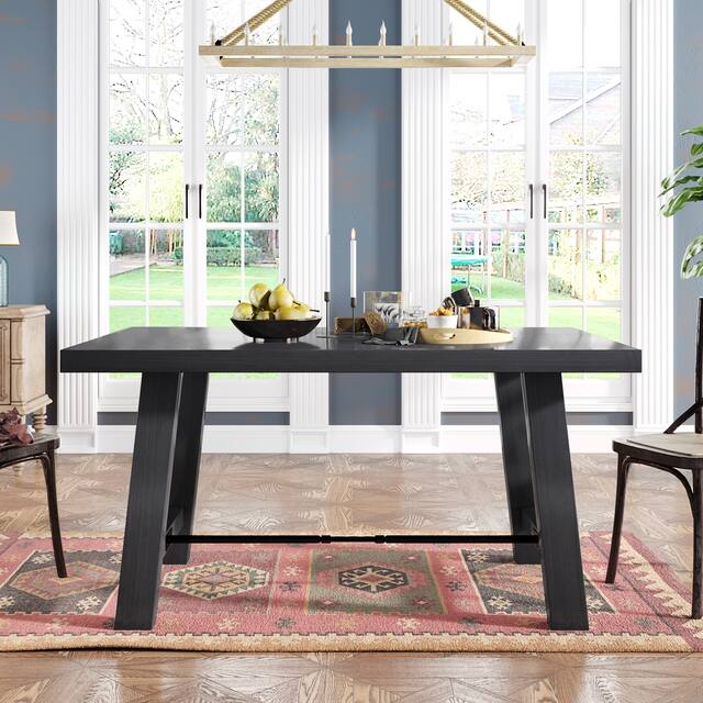 Wood Dining Table, Kitchen Furniture Rectangular Table - Espresso