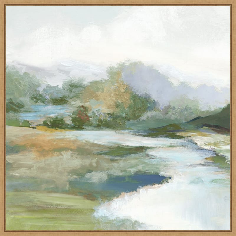 Gentle Hills and Flowing Stream by PI Studio (30 x 30 in.), Framed Canvas Wall Art Print