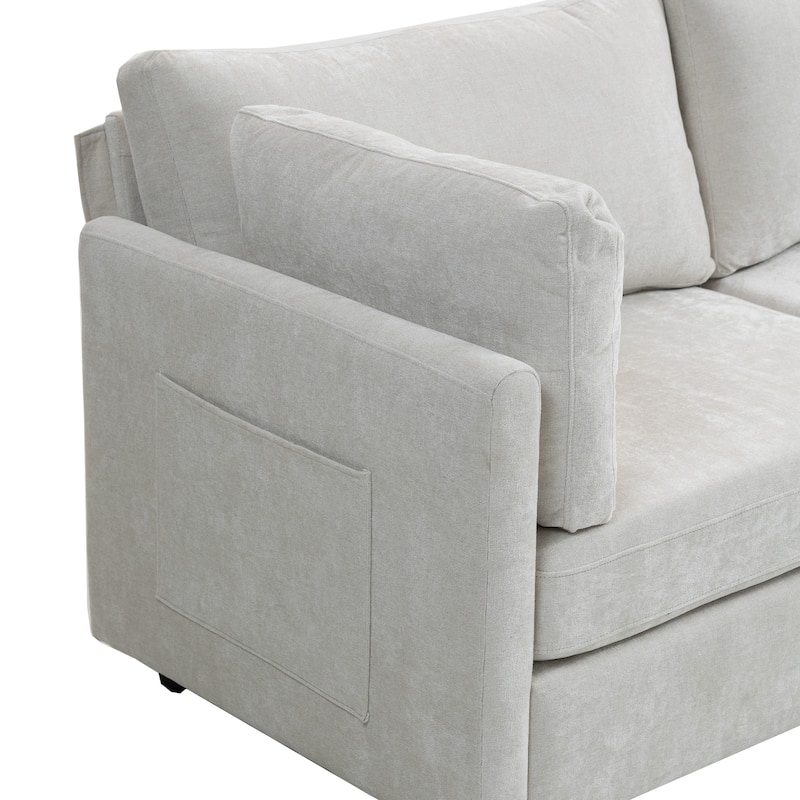 111.42" Fabric Modern 4-Seater Sofa with Cloud-Like Comfort, Flexible Storage, and Elegant Design