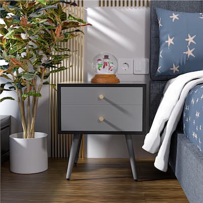 2-Drawer Modern Nightstand/End Table